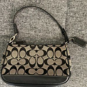 Coach Black Jacquard Leather Bag